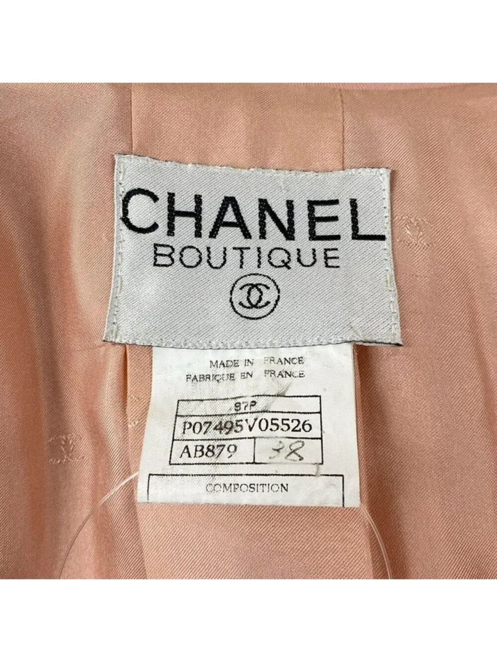 Chanel Jacket M Pink Long Sleeve CC Logo Button Double Wool